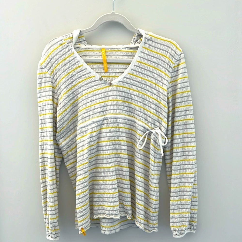 Lole Brand Women’s Striped Long Sleeve Hoodie Shirt Size L
